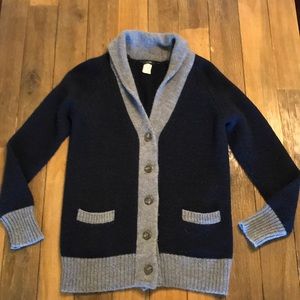 Jcrew wool smoking jacket style cardigan